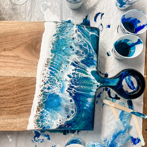 Coastal Resin Wave Cutting Board Workshop- Sunday July 26 4:00pm - GooeyGump Designs
