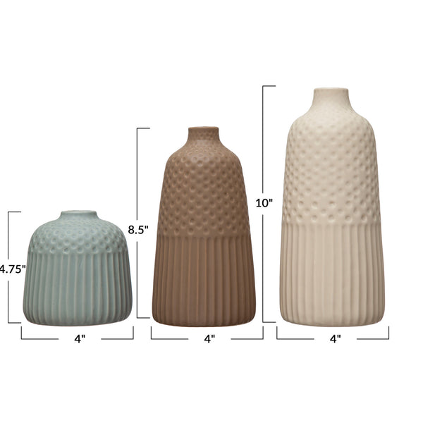 Matte Stoneware Vase Trio - GooeyGump Designs